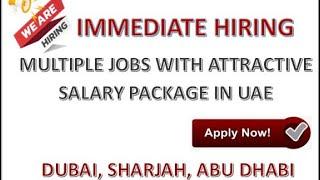 APPLY NOW | IMMEDIATE JOBS WITH ATTRACTIVE SALARY & VISA IN DUBAI 2024 | UAE | 12 NOV 2024