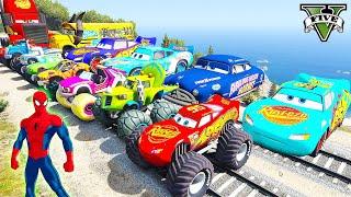 GTA V Spiderman and Friends Join In New Stunt Map Challenge With Super Racing Cars