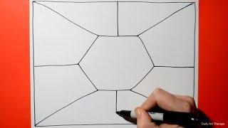 Daily Line Illusion #66 / 3D Hexagon Pattern / Spiral Drawing / Satisfying / Art Therapy