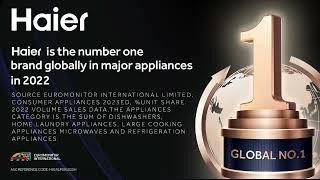 Haier has been recognized as the No. 1 brand globally in major appliances for 2022