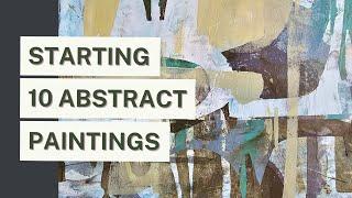 Abstract Art Painting Demo with Stencils and Adhesive Frisket Shapes