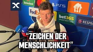 Thomas Müller über die stillen Bayern-Fans aufgrund eines Notfalls | FC Bayern 1:0 Benfica