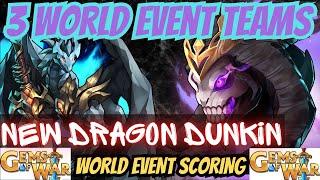 Gems of War World Event Teams A Dragons Secret | World event scoring PLUS 3 Teams Hi/MID/LOW NEW