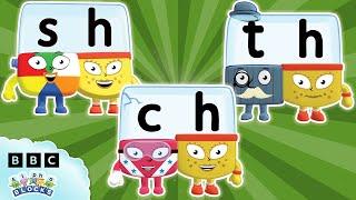  SH CH and TH- Letter Teams with Alphablock H  | Learn to Read and Spell | Alphablocks