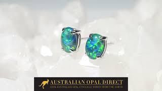 Gold Earrings, Green Earrings, Opal Stud Earrings - Australian Opal Direct | Worldwide Shipping