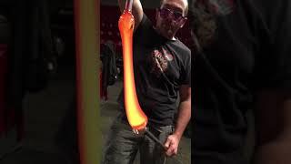 Glass artists Levi Belber and Tony Sorgenfrei making glass candy canes - Gmanonfire