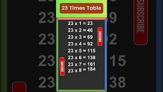 Learn 23 Times Table | #maths #learning #shorts #mathematics