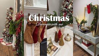 CHRISTMAS DECORATE WITH ME 2024 | LIVING ROOM, ENTRYWAY & FRONT PORCH | CHRISTMAS DECORATING IDEAS