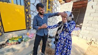 Construction master's journey to supply materials and build the roof of the goat shed