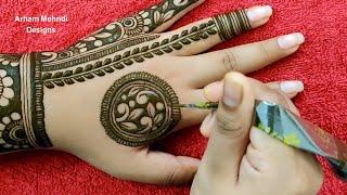 Karwa Chauth 2021 Special Easy Stylish Mehndi Design for Hand || Unique and Simple Mehndi Design