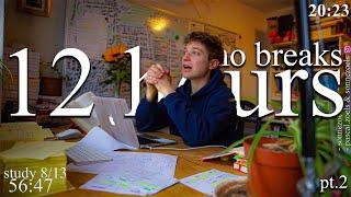LIVE | 13-HOUR study with me WITHOUT BREAKS (part.2)  rain & thunder sounds