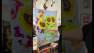 Making of a yet untitled painting of sunflowers part 1