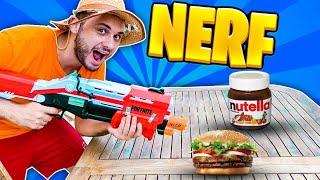 MANGIO SOLO il CIBO che COLPISCO con i NERF per 24 ORE *Challenge*