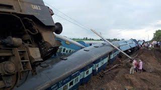 Two trains derailed amid floods in India