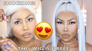 CHEAP WHITE SYNTHETIC LACEFRONT WIG REVIEW | SHANICEMAVO