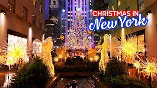 NEW YORK Christmas Walk   Holiday Season in Manhattan Walking Tour 4K