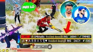 RKG Zaccy & RKG Army! I KILLED TOP YouTubers  | Free Fire Pakistan 