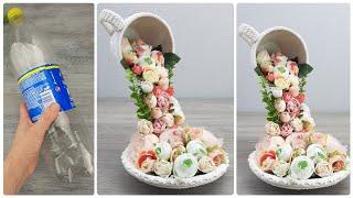 Gorgeous DIY Flower Arrangement / Floating Cup with Flowers