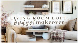 LOFT MAKEOVER for $300! transforming my living room on a major budget w/ Walmart