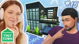 building a industrial TINY HOUSE in the sims 4 | Tiny Town Purple #15