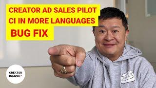 Creator Ad Sales Pilot, Creator Insider Localization, Studio Updates, and more!