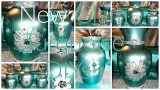 3  New Turquoise and Silver DIY Glam Vases! | New 2021 Glam Home Décor Ideas!