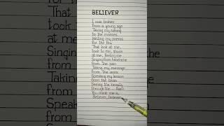 Believer Song by Imagine Dragons  #believer #imaginedragons #lyrics