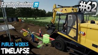 Pipe Laying, Trench Digging, & Transformers CAT M318F & Renault C480 Public Works in FS22