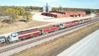 BIG POWER ON THE IOWA NORTHERN! SLUG POWER, SCENIC CN RIVER CHASE AND DRONE VIEWS!