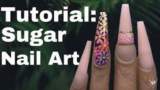 Rose Gold Glitter Nail Art Tutorial | Flower Nails | Vee Nailedit