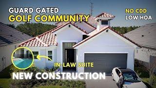 New Construction Luxury Home Davenport, FL: Guard-Gated, Golf, Courtyard Pool, & In-Law Suite NO CDD