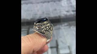 Перстень из серебра недорого серебряное кольцо дешево ручной работы с черным камнем