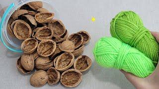 I made 50 in one day and Sold them all! Ingenious idea with walnut shell and yarn - Amazing trick