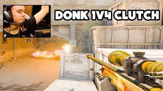 donk wins 1v4 clutch in a Match! CS2