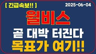 [윌비스] 긴급속보!! 곧 대박 터진다?! 목표가 알려드립니다!