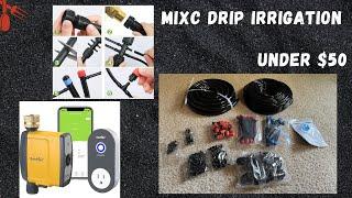 MIXC 226FT Greenhouse Micro Drip Irrigation Kit and Rainpoint Wife Water Timer Complete Installation