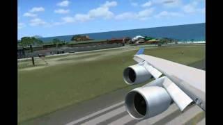 Corsairfly 747-400 Landing at St Maarten FSX