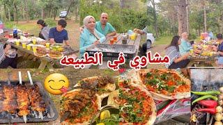 اطيب مشاوي في الطبيعه نفس اليوم عيد ميلاد هبه واحلى كاسه شاي على نار