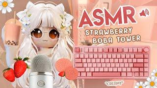  Roblox ASMR  Strawberry Boba Tower  but it's *CREAMY* Keyboard ASMR