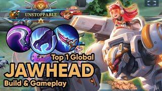 UNSTOPPABLE KILLING MACHINE !! | Top 1 Global Jawhead Gameplay | New Emblem & Build | MLBB