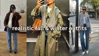 recreating pinterest outfits 🫒 realistic fall + winter inspo