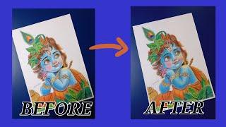 How I re-create Colored sketch on Bal Krishna