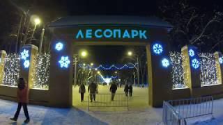 Рязань НОЧНОЙ ЛЕСОПАРК АЭРОСЪЁМКА  31.12.2018