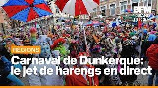 Carnaval de Dunkerque: le traditionnel jet de Harengs en direct