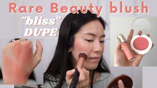 Rare Beauty "bliss" blush dupe for DRY skin (dewy & less expensive!)