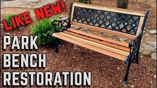 I ALMOST THREW IT AWAY! Park Bench Restoration. | How to restore a bench.