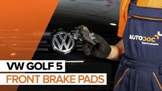 How to change front brake pads on VW GOLF 5 TUTORIAL | AUTODOC