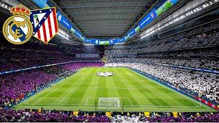 INCREDIBLE TIFO AT THE BERNABÉU! Real Madrid vs Atletico Madrid Champions League Anthem 4K