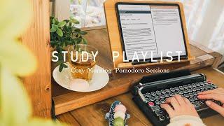 WORK & STUDY PLAYLIST3-HOUR STUDY WITH ME POMODOROS/Relaxing Lofi/Cozy Cottage Morning/Timer&Alarm