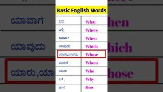 basic English words | WH questions | basic English sentences | learn basic sentences